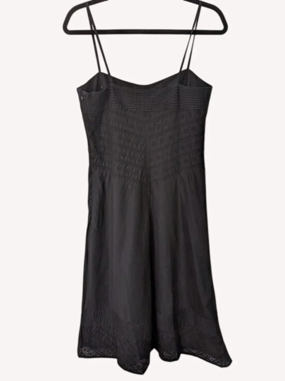 J.Crew Black Eyelet Cotton Spaghetti Strap Sun Dress Size 8